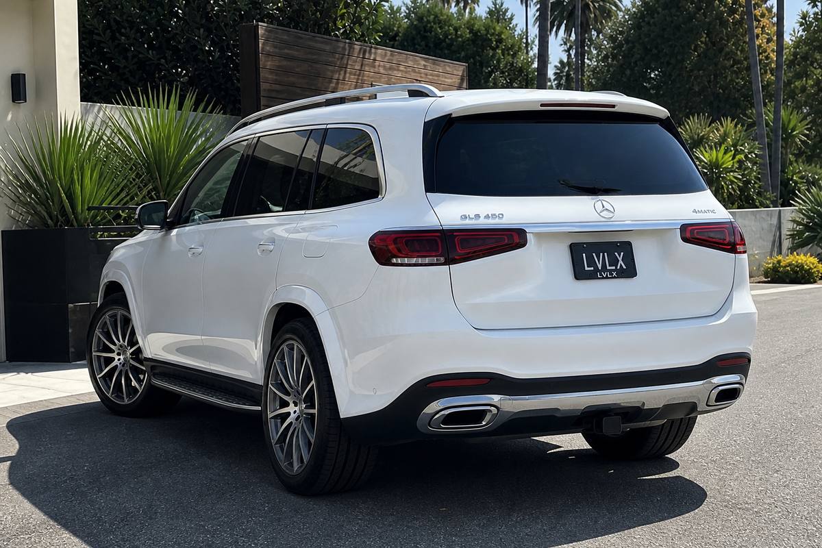 2020 Mercedes-Benz GLS 450 — rear three-quarter view from the driver's side